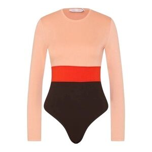 Proenza Schouler Colorblock White Label Jersey Bodysuit L Long sleeve Luxury
